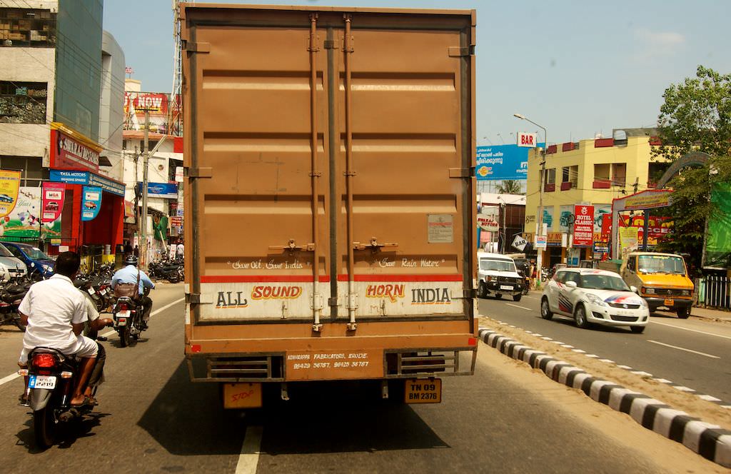 despite what seems like complete chaos amongst the mix of often overloaded trucks, cars, buses, motorcycles, push carts, scooters, bicyccles, farm animals, pedestrians, and whatever else you can imagine...somehow it all flows...It took a while to get used to the cacophony of blaring horns, as the rule is to honk before AND after overtaking, and whenever else the driver feels like it really. One hand on the wheel the other on the horn!
